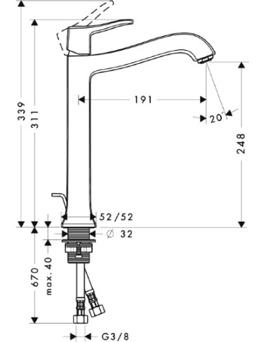 Hansgrohe izlietnes jaucējkrāns Metris Classic...