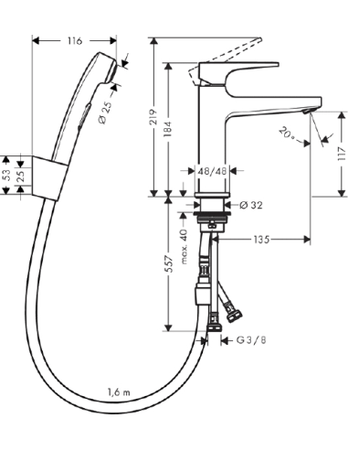 Hansgrohe izlietnes jaucējkrāns Metropol 32522000