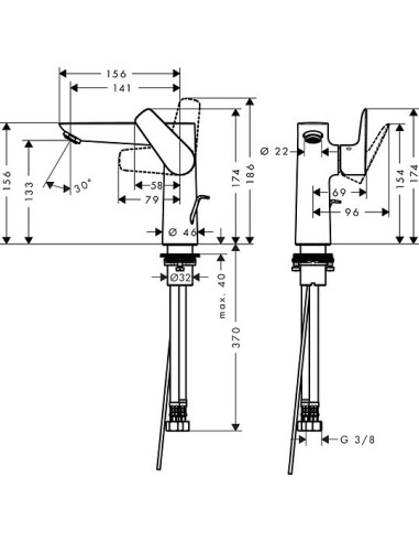 Hansgrohe izlietnes jaucējkrāns Talis E 71754000