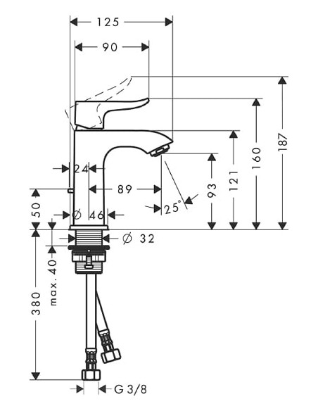Hansgrohe izlietnes jaucējkrāns Metris 31088000