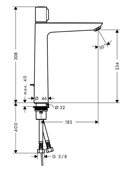 Hansgrohe izlietnes jaucējkrāns Talis Select E 71752000