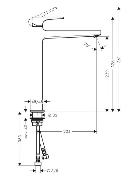Hansgrohe izlietnes jaucējkrāns Metropol 32512340