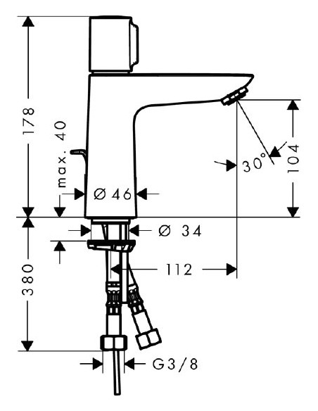 Hansgrohe izlietnes jaucējkrāns Talis Select E 71750000