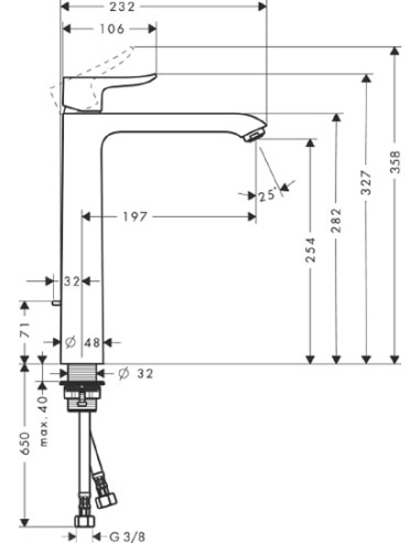 Hansgrohe izlietnes jaucējkrāns Metris 31184000
