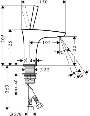 Hansgrohe izlietnes jaucējkrāns PuraVida 15075000