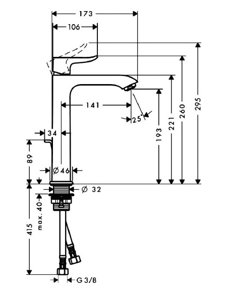 Hansgrohe izlietnes jaucējkrāns Metris 31183000