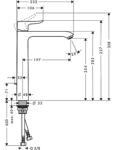 Hansgrohe izlietnes jaucējkrāns Metris 31082000