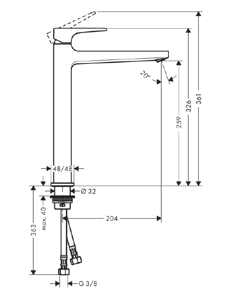 Hansgrohe izlietnes jaucējkrāns Metropol 32512000