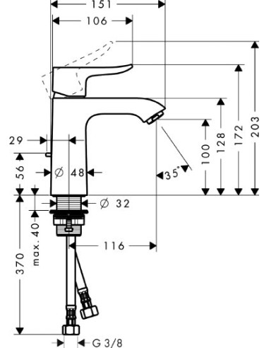 Hansgrohe izlietnes jaucējkrāns Metris 31080000