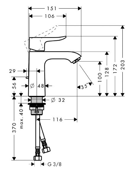 Hansgrohe izlietnes jaucējkrāns Metris 31080000