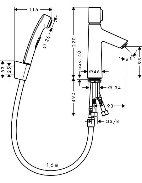 Hansgrohe izlietnes jaucējkrāns Talis Select S 72291000