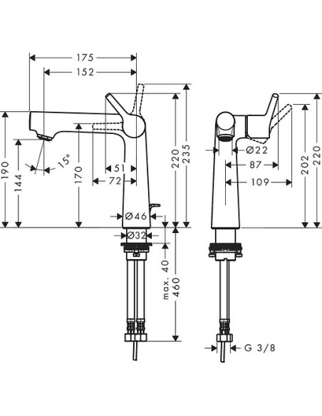 Hansgrohe izlietnes jaucējkrāns Talis S 72113000