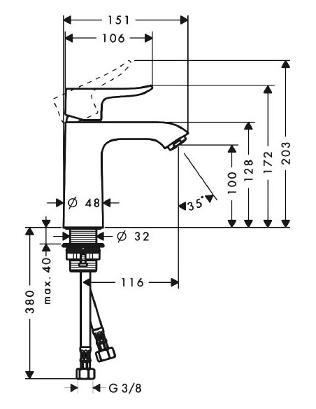 Hansgrohe izlietnes jaucējkrāns Metris 31084000