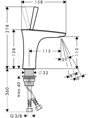Hansgrohe izlietnes jaucējkrāns PuraVida 15074000