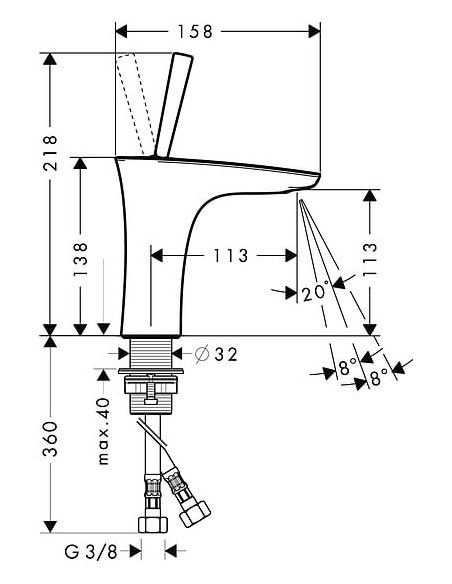 Hansgrohe izlietnes jaucējkrāns PuraVida 15074000