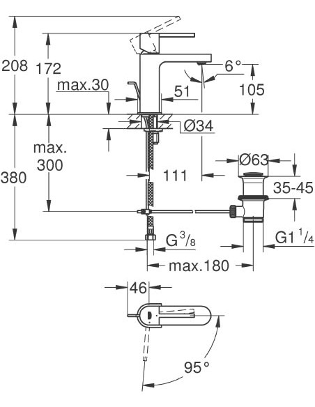 Grohe izlietnes jaucējkrāns Plus 23870003 - 3