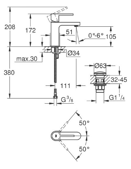 Grohe izlietnes jaucējkrāns Plus 33163003 - 3