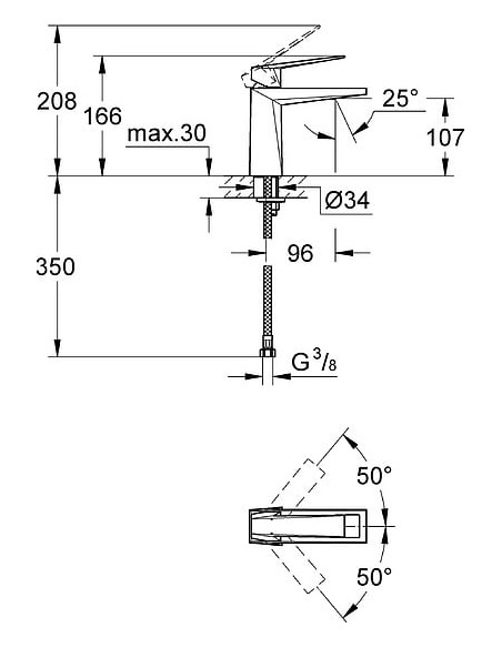 Grohe izlietnes jaucējkrāns Allure Brilliant 23033000 - 12
