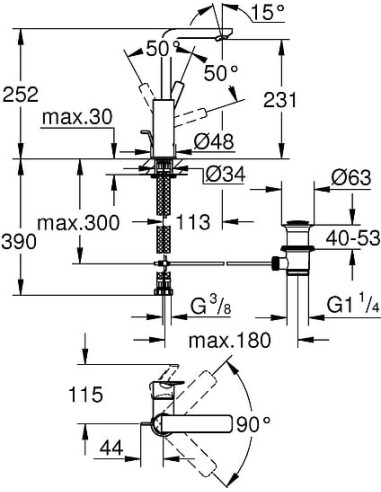 Grohe izlietnes jaucējkrāns Lineare New 23296DC1 - 4
