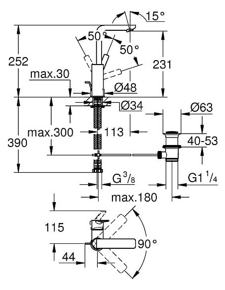 Grohe izlietnes jaucējkrāns Lineare New 23296DC1 - 4 Grohe izlietnes jaucējkrāns Lineare New 23296DC1 - 4