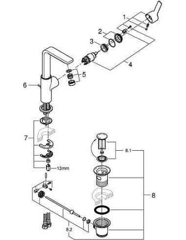 Grohe izlietnes jaucējkrāns Lineare New 23296DC1 - 5