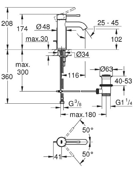 Grohe izlietnes jaucējkrāns Essence New 23589DA1 - 4 Grohe izlietnes jaucējkrāns Essence New 23589DA1 - 4