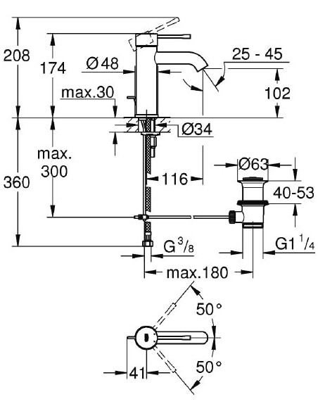 Grohe izlietnes jaucējkrāns Essence New 23589GL1 - 4