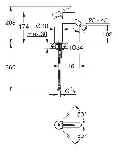 Grohe izlietnes jaucējkrāns Essence New 23590DL1 - 4