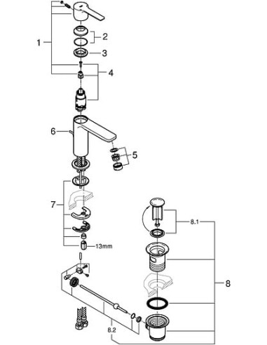 Grohe izlietnes jaucējkrāns Lineare New 32109DC1 - 6
