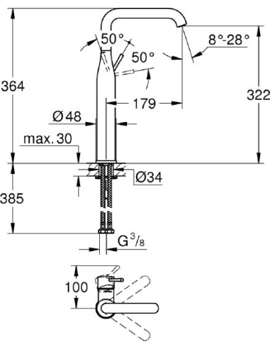 Grohe izlietnes jaucējkrāns Essence New 32901AL1 - 3