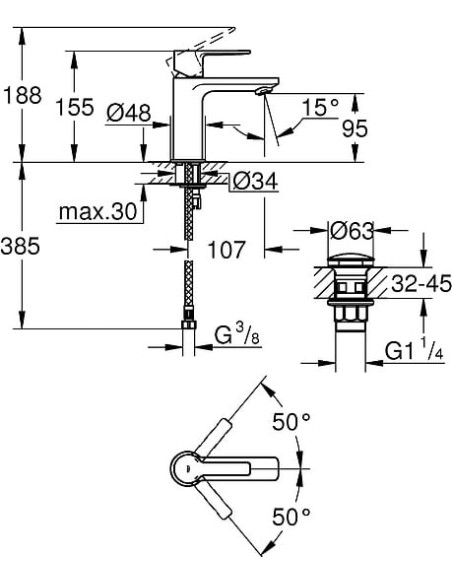 Grohe izlietnes jaucējkrāns Lineare New 23791DC1 - 4