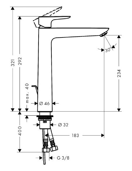 Hansgrohe izlietnes jaucējkrāns Talis E 71716700