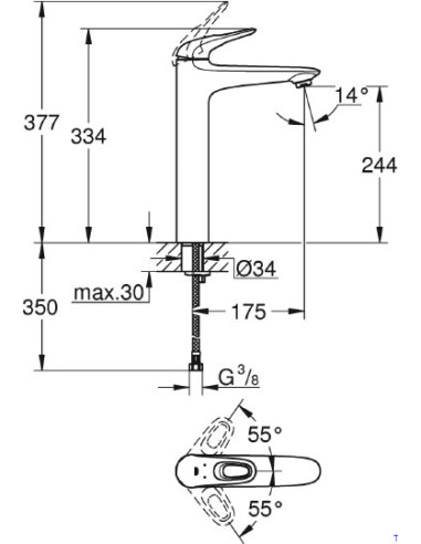 Grohe izlietnes jaucējkrāns Eurostyle New 23570LS3 - 5