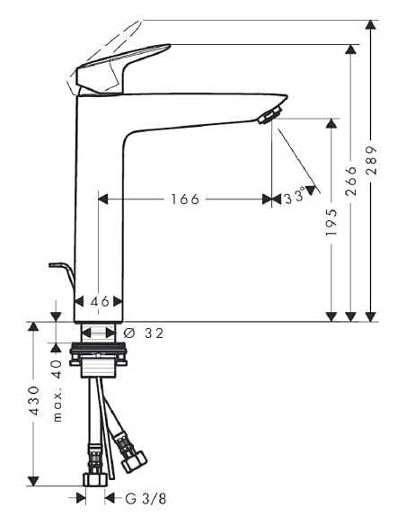 Hansgrohe izlietnes jaucējkrāns Logis 71090000