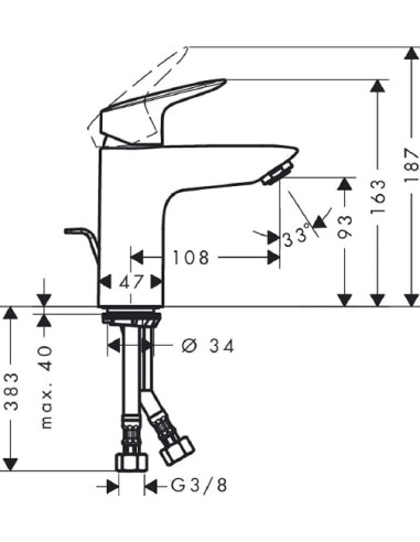 Hansgrohe izlietnes jaucējkrāns Logis 71100000
