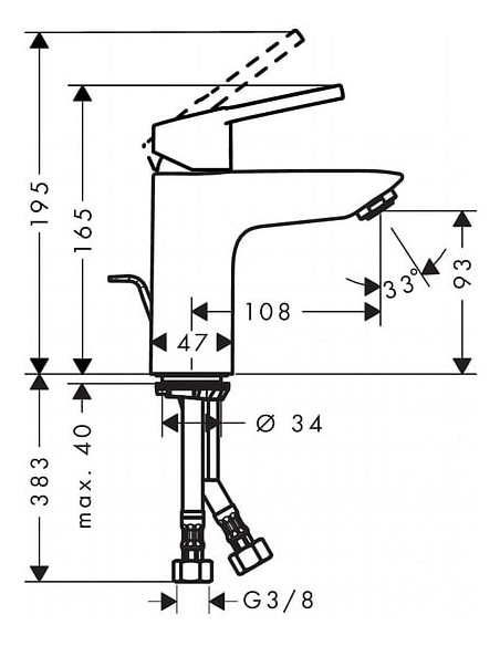 Hansgrohe izlietnes jaucējkrāns Novus Loop 71081000