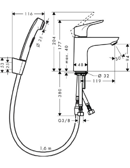 Hansgrohe izlietnes jaucējkrāns Focus 31927000