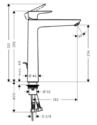 Hansgrohe izlietnes jaucējkrāns Talis E 71716000