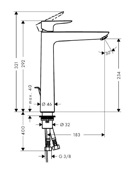 Hansgrohe izlietnes jaucējkrāns Talis E 71716000