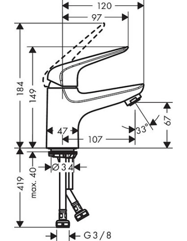 Hansgrohe izlietnes jaucējkrāns Novus 71021000