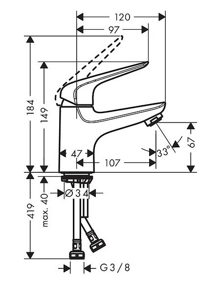 Hansgrohe izlietnes jaucējkrāns Novus 71021000