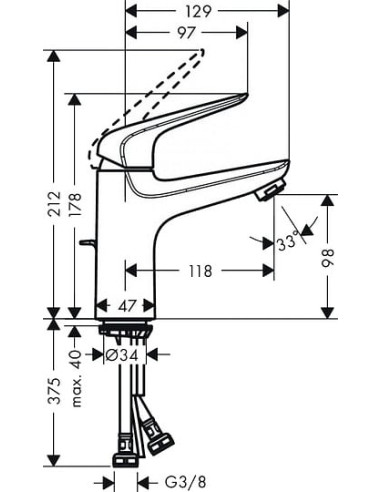 Hansgrohe izlietnes jaucējkrāns Novus 71030000