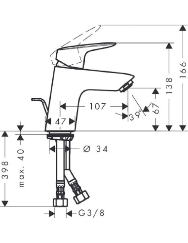 Hansgrohe izlietnes jaucējkrāns Logis 71071000