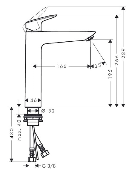 Hansgrohe izlietnes jaucējkrāns Logis 71091000