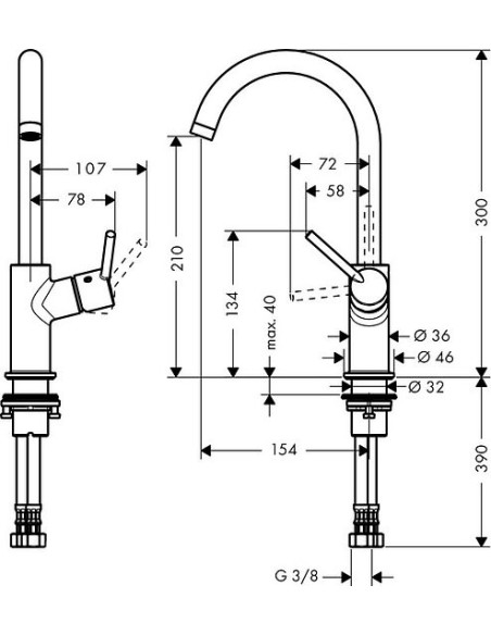 Hansgrohe izlietnes jaucējkrāns Talis 32080000