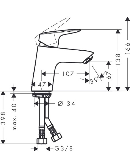 Hansgrohe izlietnes jaucējkrāns Logis 71077000