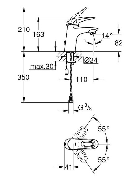 Grohe izlietnes jaucējkrāns Eurostyle New 33557003 - 3