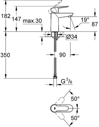 Grohe izlietnes jaucējkrāns BauEdge 23330000 - 5