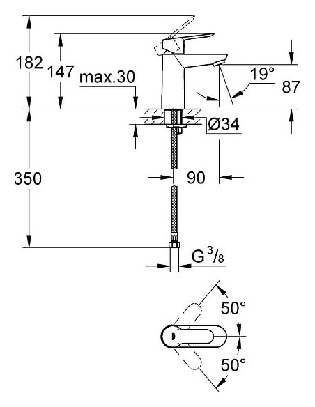 Grohe izlietnes jaucējkrāns BauEdge 23330000 - 5