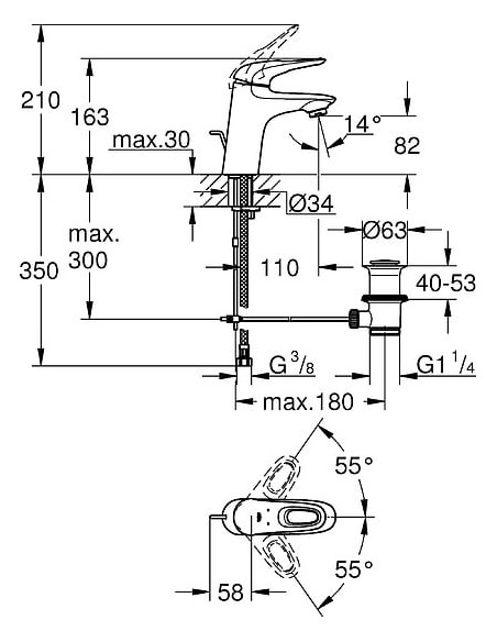 Grohe izlietnes jaucējkrāns Eurostyle New 33558003 - 6